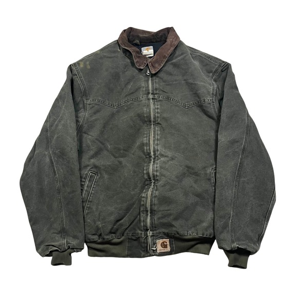 Carhartt Other - Vintage Carhartt J14 MOS Green Santa Fe Canvas Quilt Lined Jacket Mens XL Tall
